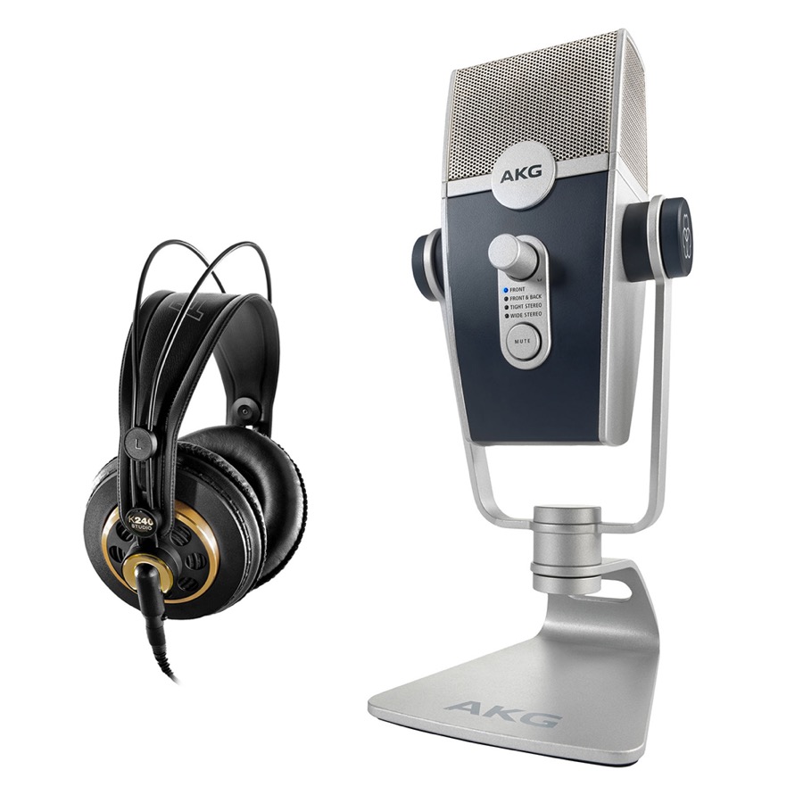 AKG Lyra Multipattern USB Condenser Microphone with AKG K 240 Studio Pro Headphones Bundle