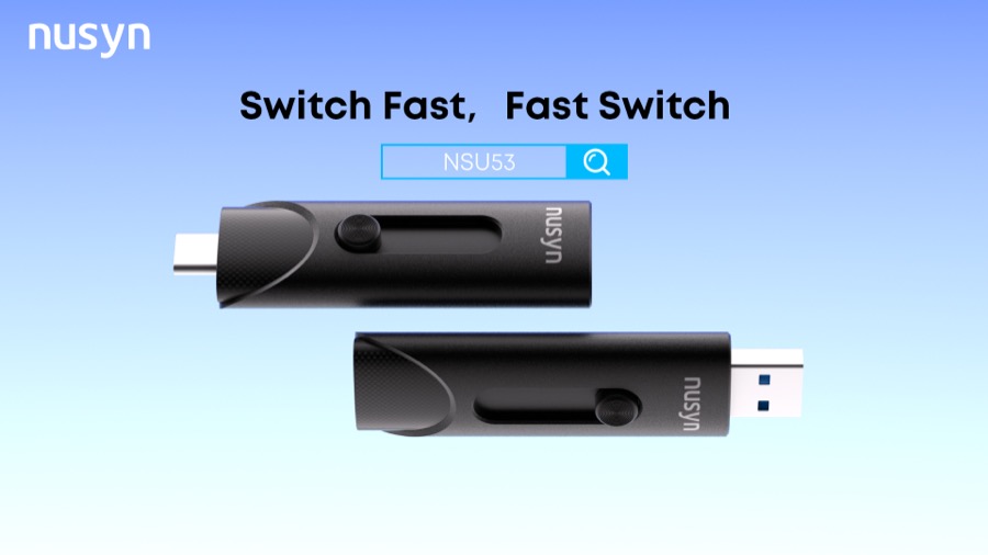 NUSYN NSU53 1TB Portable External SSD - Up to 1050MB/s, USB-C + USB-A 2-in-1, USB 3.2 Gen 2, Compatible with iPhone 15/16+, Android, PS4 & PS5, Windows & Mac (NSU53BL1T)